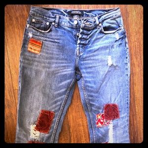 Boho London Jean jeans with velvet patchwork 6
